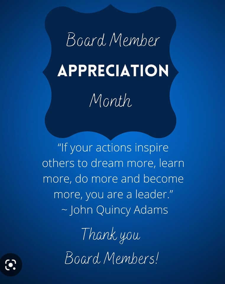 Decorative Board Appreciation Month web graphic for Macomb Montessori Academy